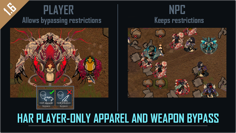 HAR Player-Only Apparel and Weapon Bypass
