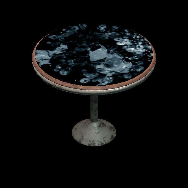 rusty vintage round metal table