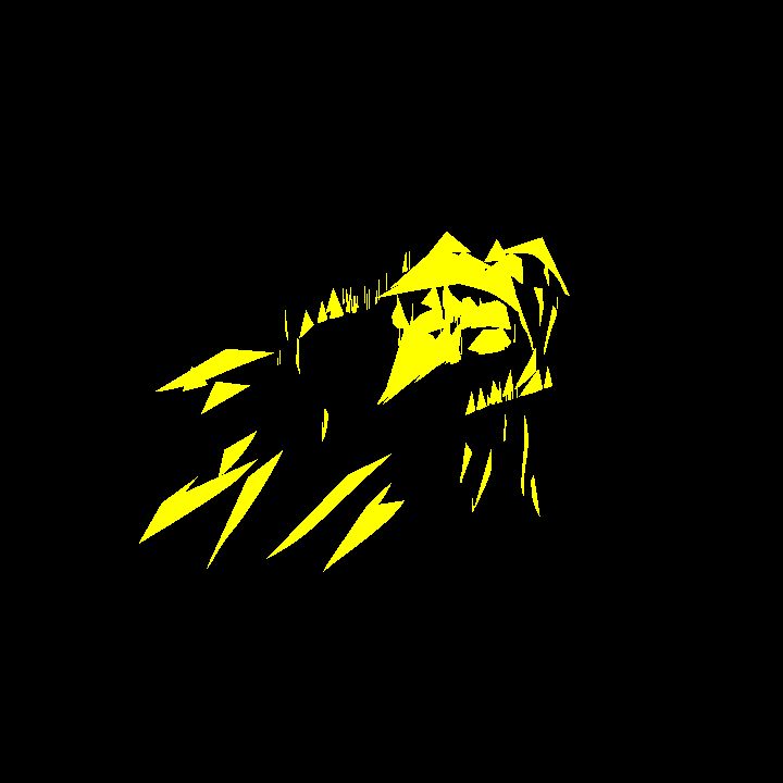 A glowing sigil - yellow raven