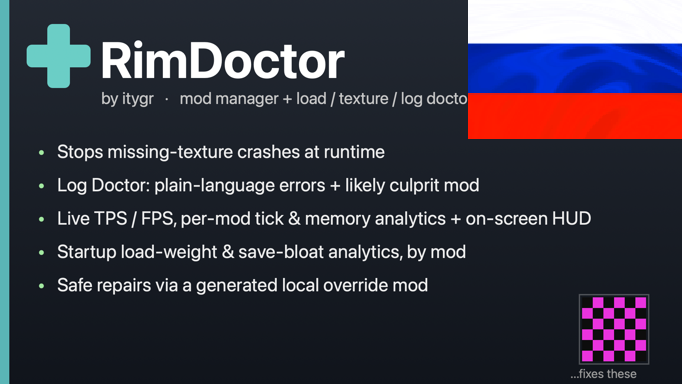 RimDoctor RUS mod preview for RimWorld