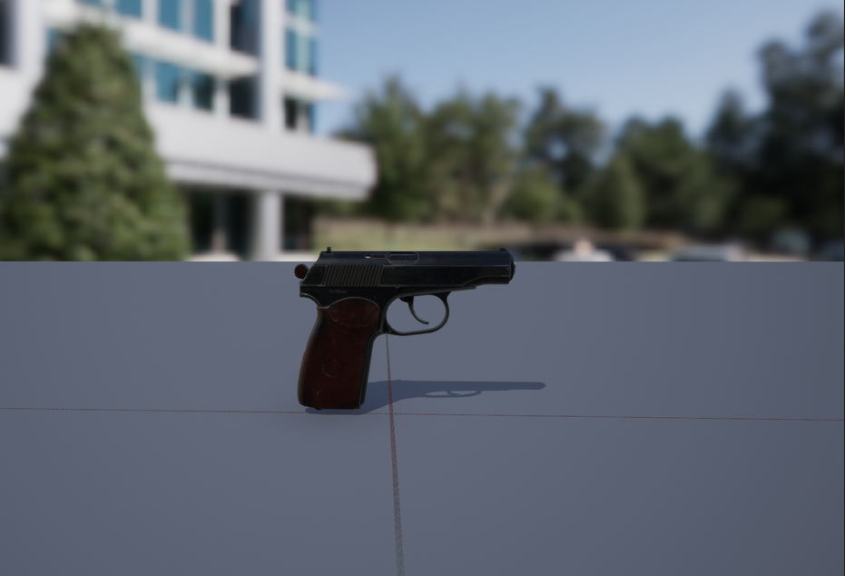 Skif's handgun slightly buffed