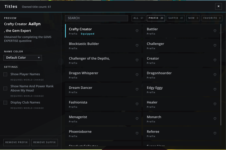 Zakros UI - Titles Selector