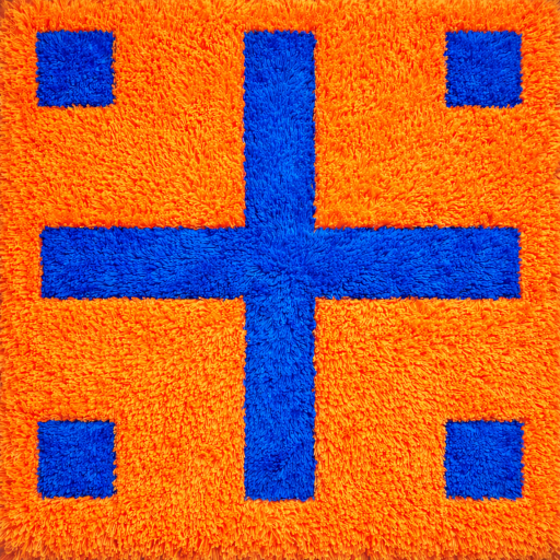 ORANGE & BLUE SHAG PILE