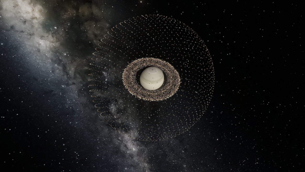 saturn with a dyson sphere