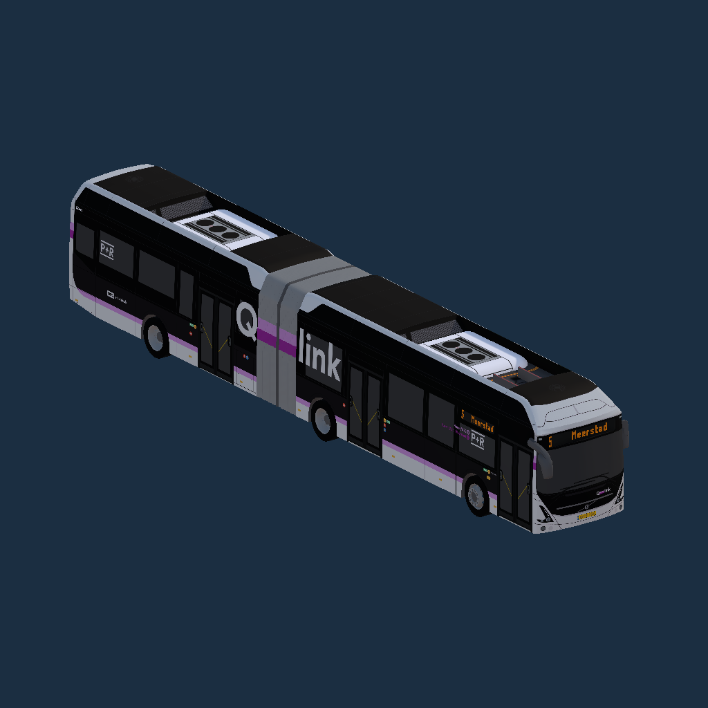 Volvo 7900A Electric Q-link Paars Qbuzz GD
