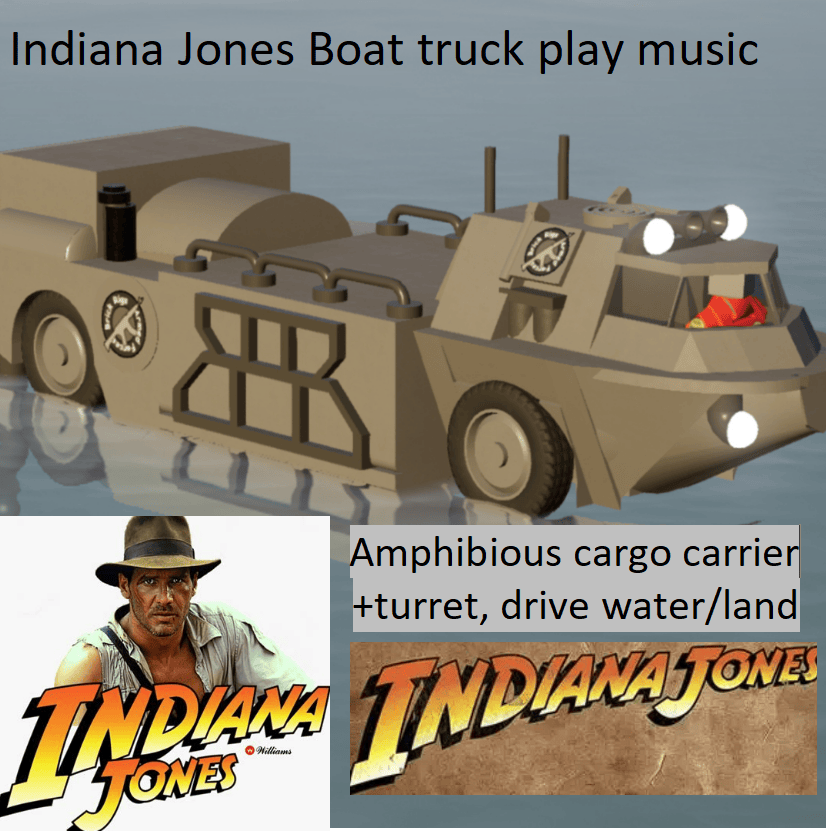 Indiana Jones boat-truck play music