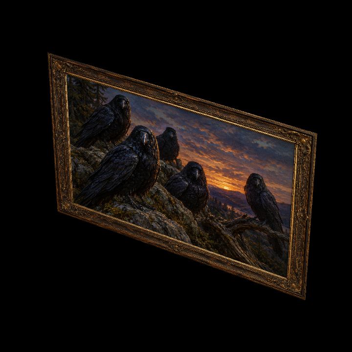 Painting, A Murder of Ravens {2D}