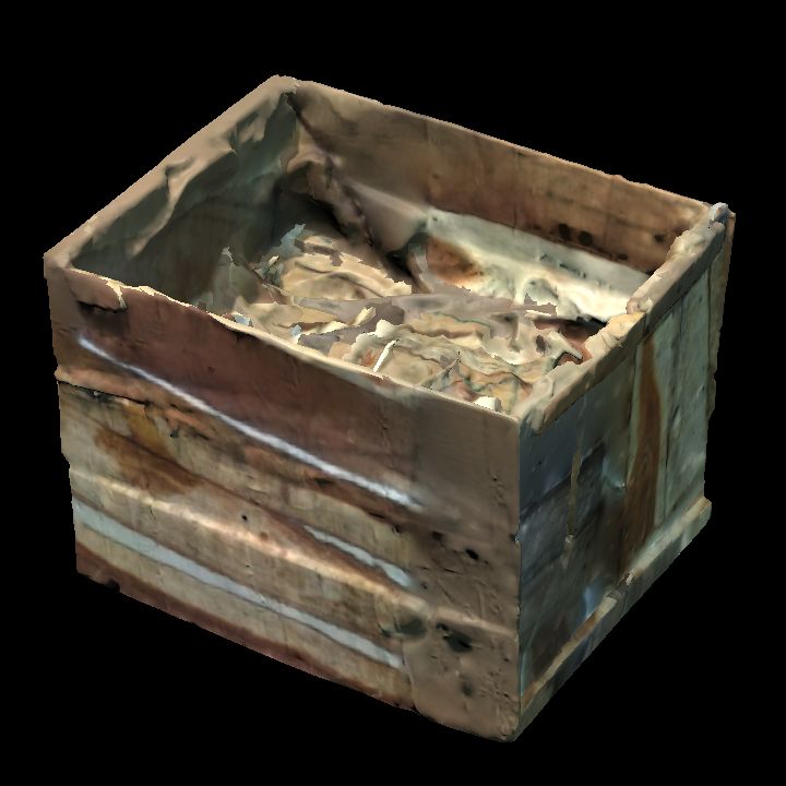 Old wooden crate drape