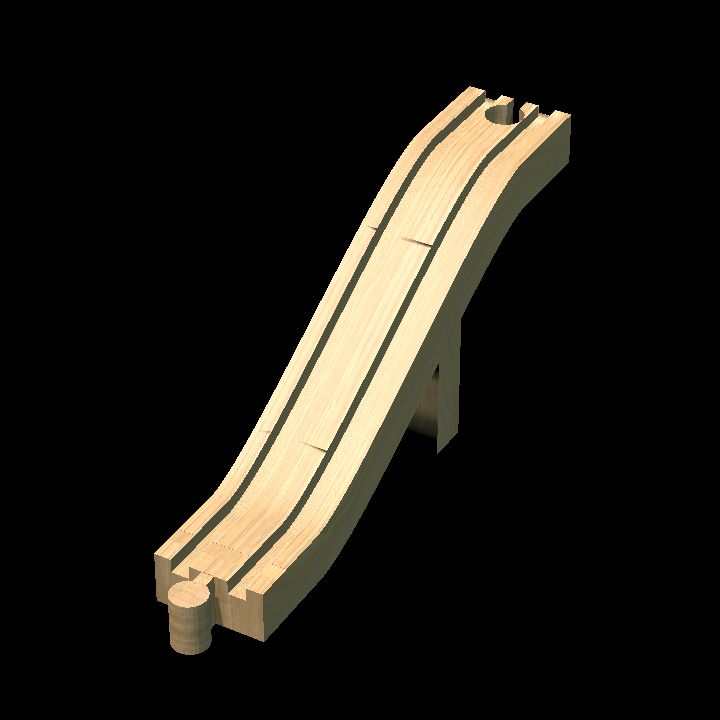 Wooden track steep rise ftop