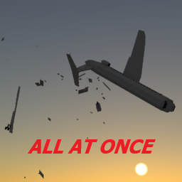 Softbody AIR LINER Fokker 100 Breakup (all at once)