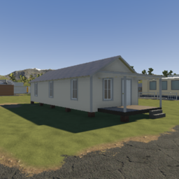 small shotgun style house (3 rooms, unfurnished)