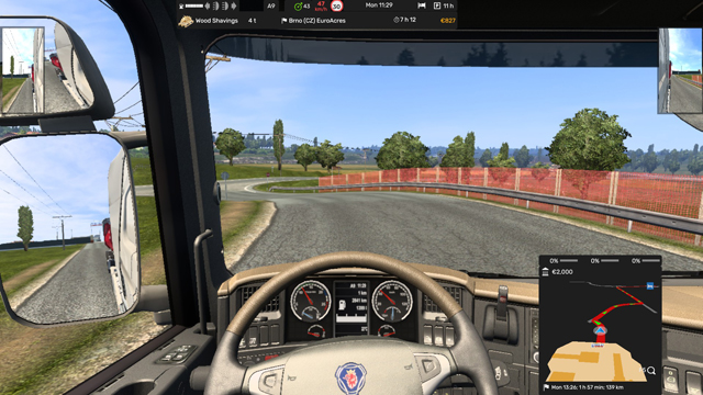 Adviser Top Bar Bottom Map Stacked - ETS2 HUD