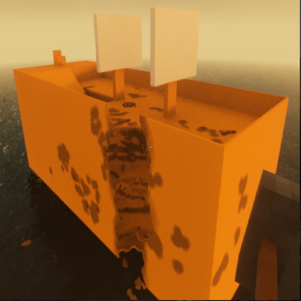 giant wooden boat Swim Test
