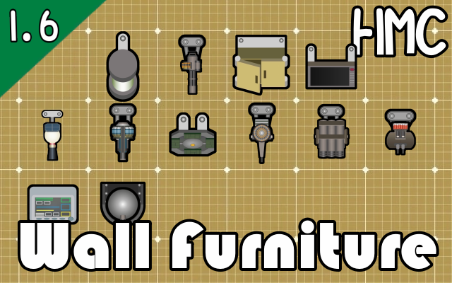 [HMC]Wall Furniture rus mod preview for RimWorld