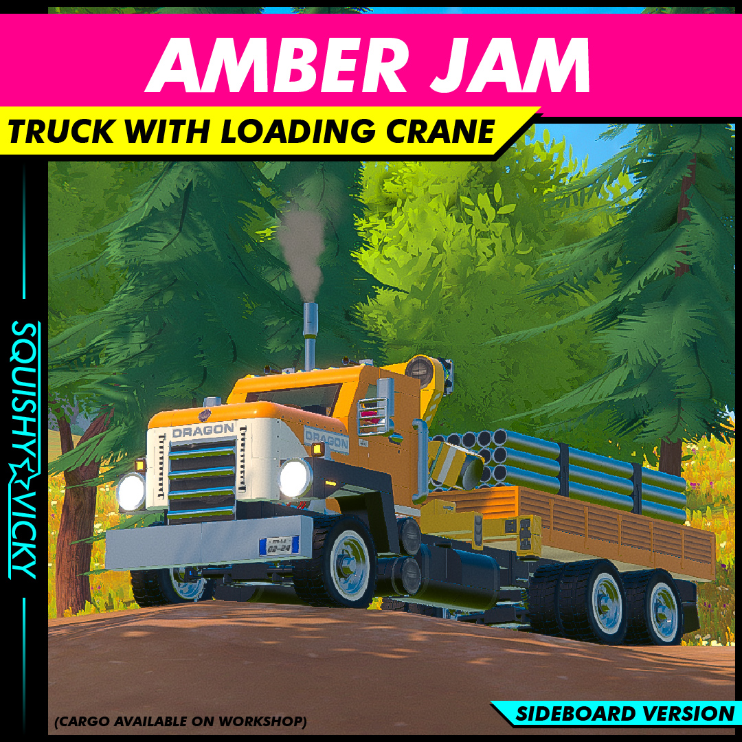 [SQUISHY] Amber Jam - Truck With Loading Crane (Sideboard Version)