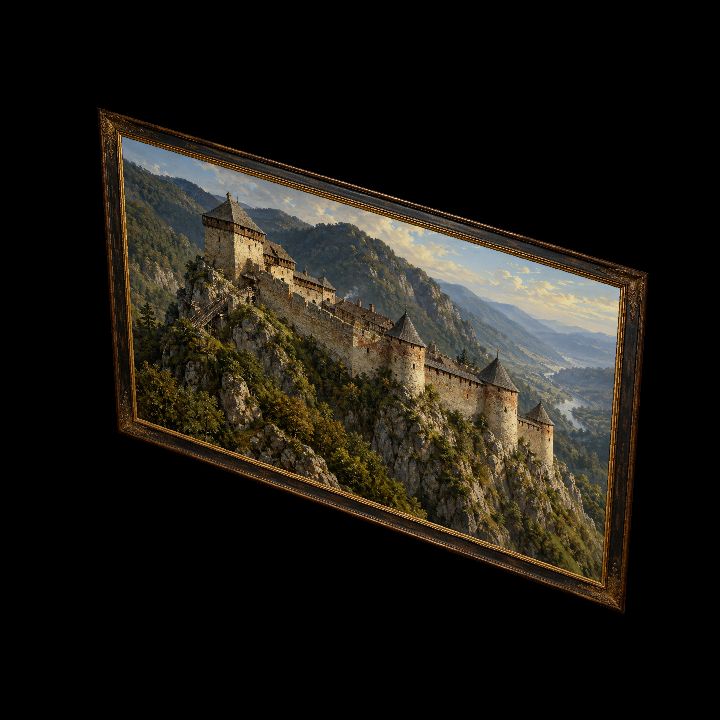 Painting, Poenari Castle Big {2D}