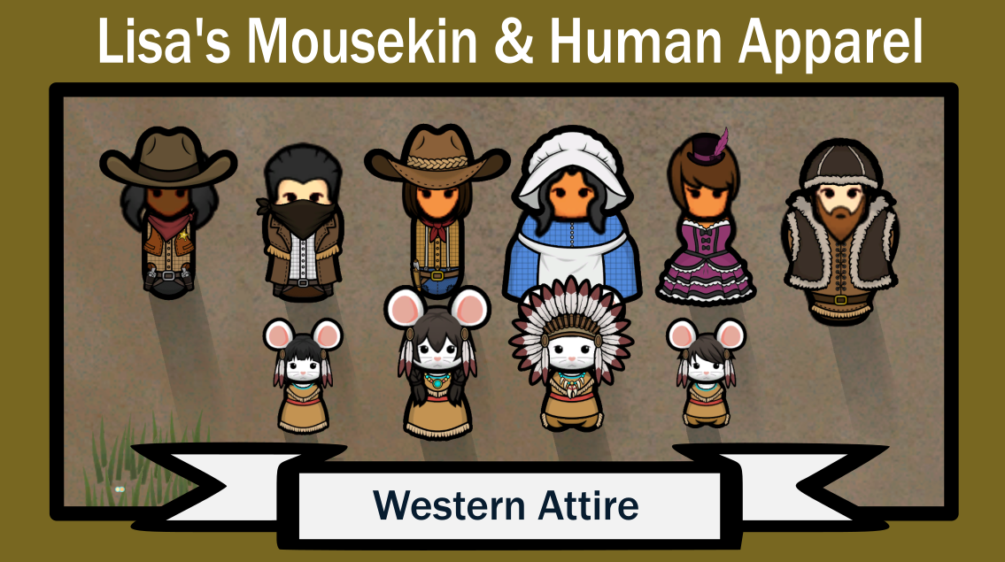 Lisa's Western Apparel mod preview for RimWorld