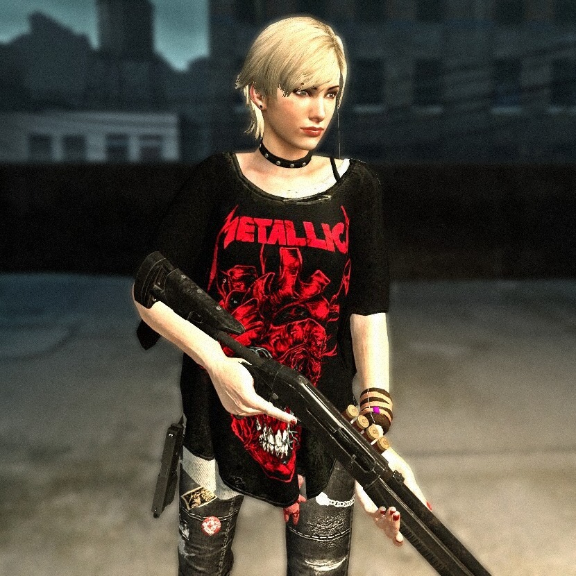 Zoey Dressed as Ezgi | Dying Light - Metallica Shirt - Sherry Birkin Hair
