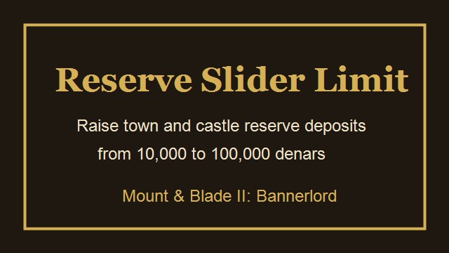 Reserve Slider Limit