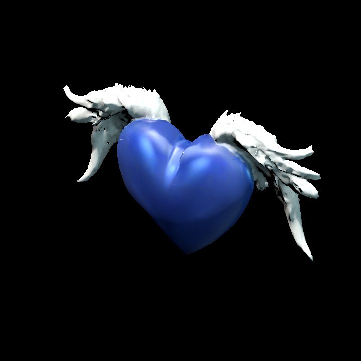 Royal Blue Flying Heart