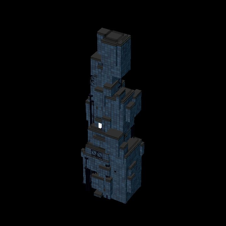 Low Poly Scifi Towers J 2
