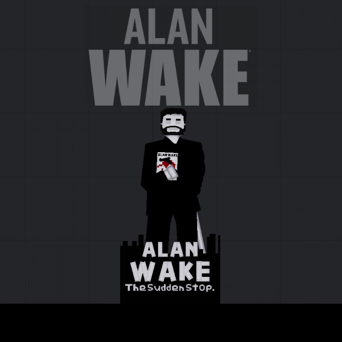 ALAN WAKE THE SUDDEN STOP CARDBOARD CUTOUT.