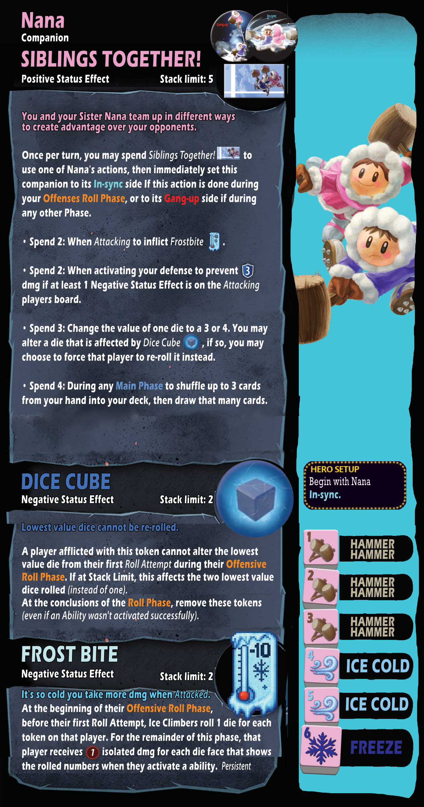 Ice Climbers Dice throne homebrew: bran new untested