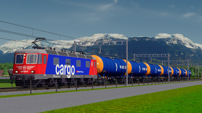 SBB Re 620 026 Tanker train (Wascosa)