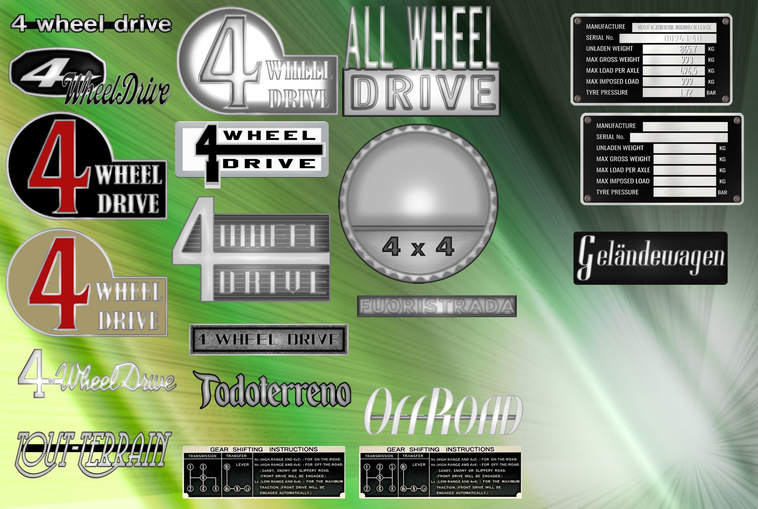 4x4 VINTAGE BADGES