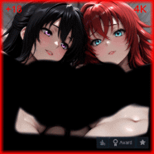 Rias-Akeno丨School-DxD丨R18丨4K丨Red Q