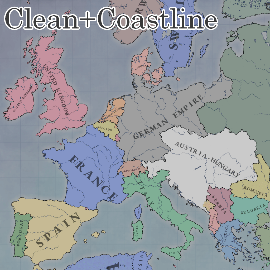 Coastline+Clean Map Background