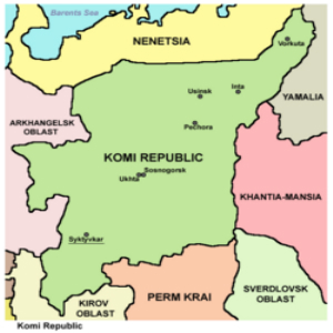 Komi region cities (Russia)