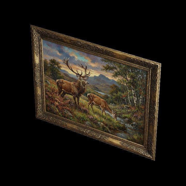 Painting, Red Deer {2D}