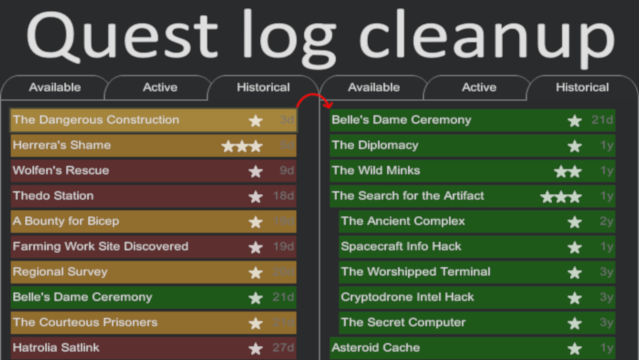 Completed Quest Cleanup mod preview for RimWorld