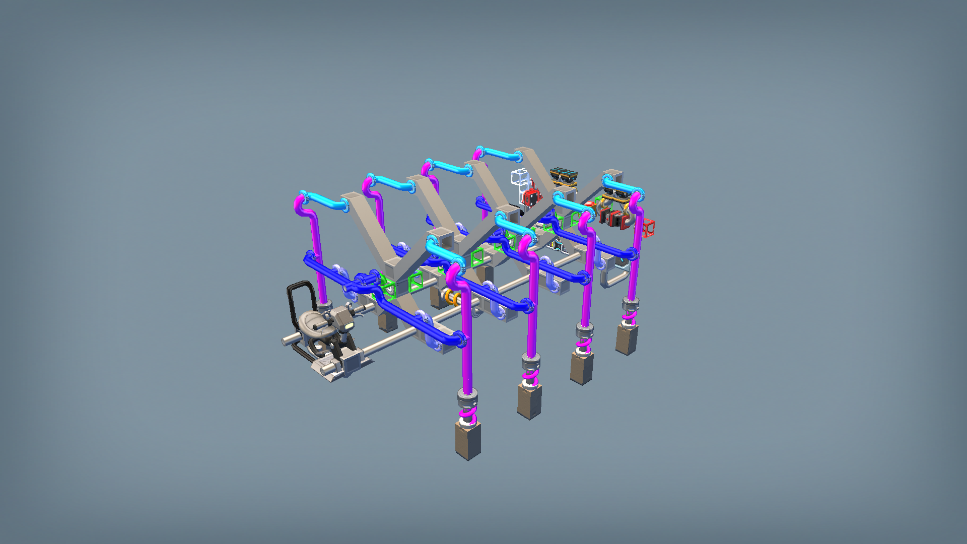 Piston Inline 4 Powered Klann Linkage Walker