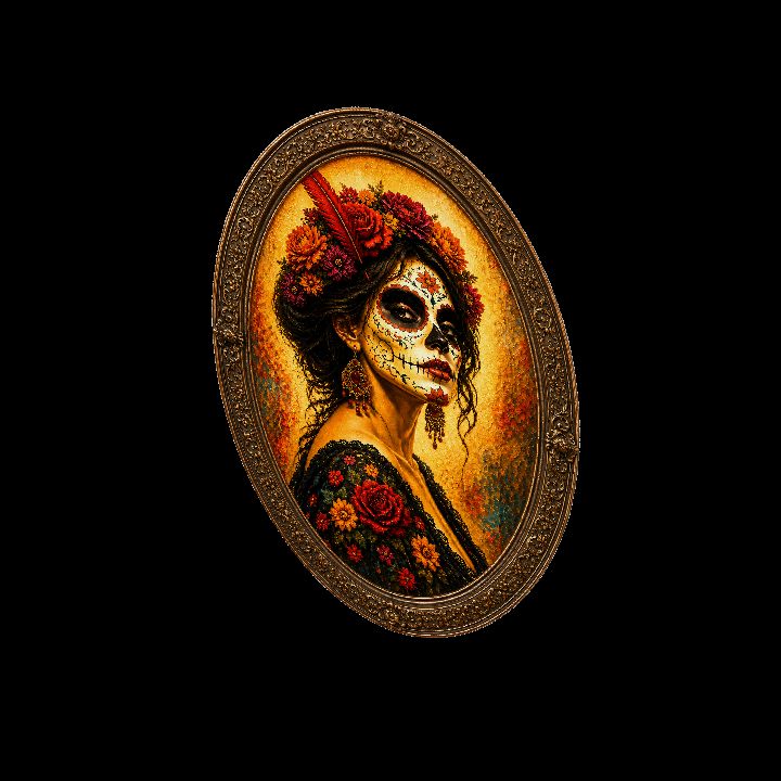 Painting, Sugar Skull 2 (Oval) {2D}