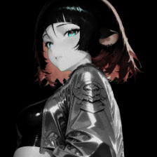anime girl dark background / colored 4K (2 versions)