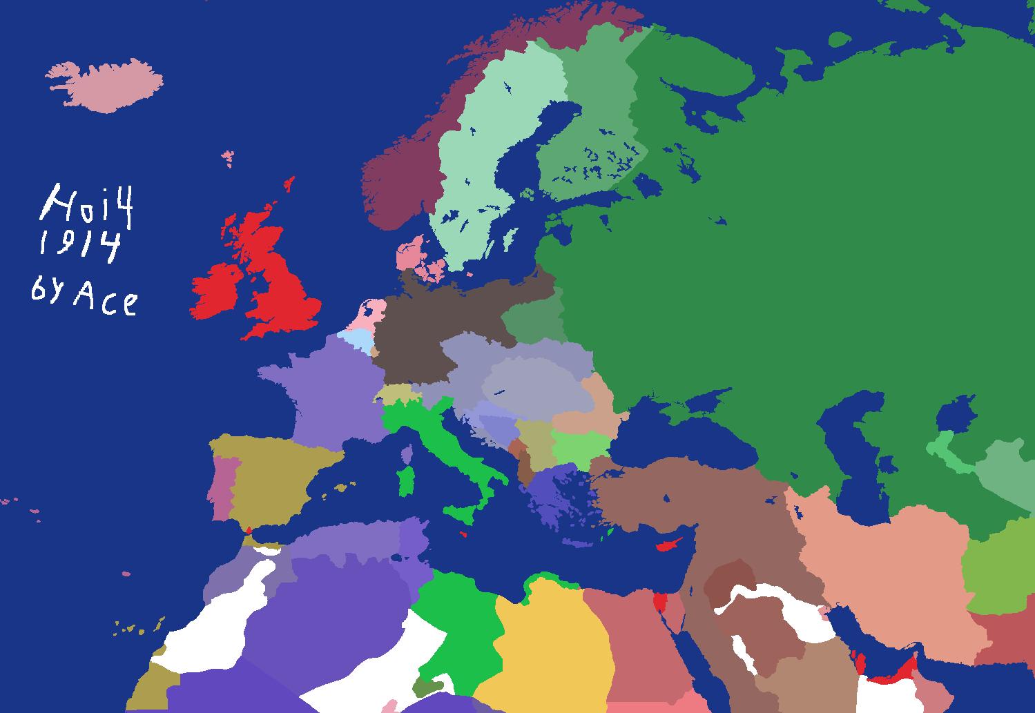 Europe 1914 Hoi4 map by Ace