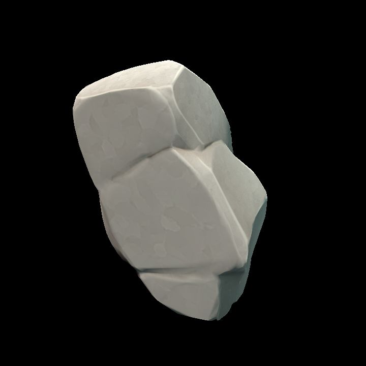 Rock - white, low-poly - 03B preview