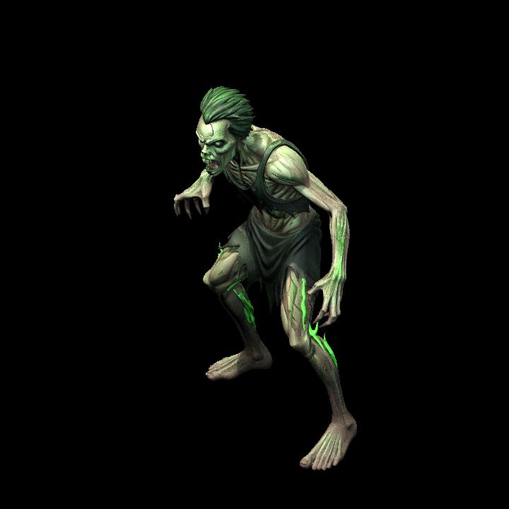 Green flame zombie