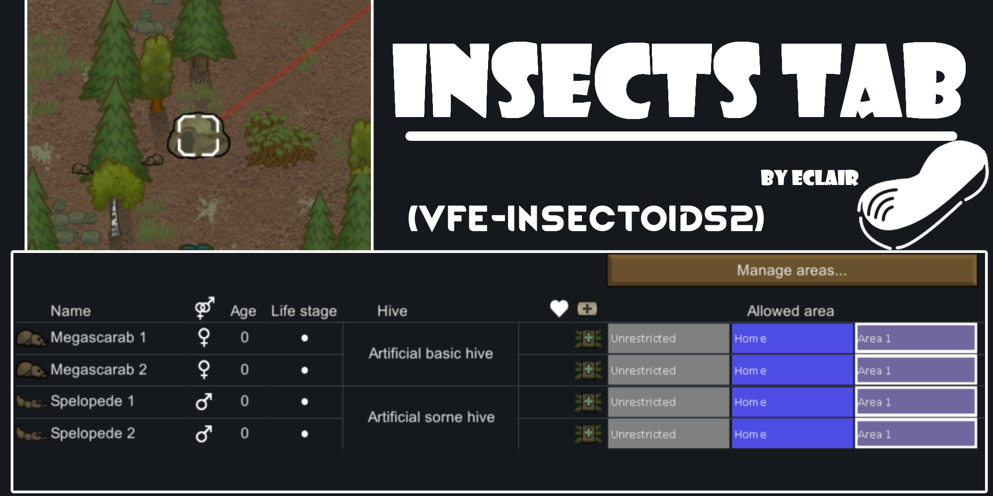 Insects tab