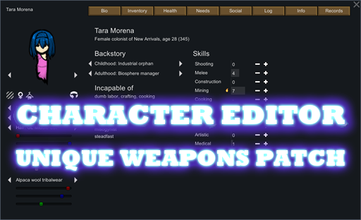 Character Editor - Odyssey Unique Weapons