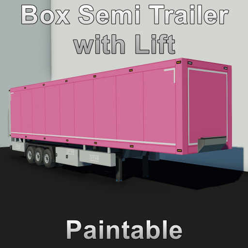 Paintable Box Semi Trailer [Description for instructions]
