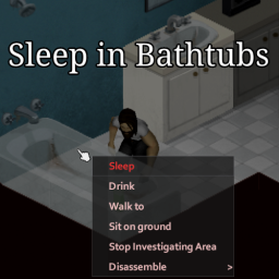 Sleep in Bathtubs B42 – Project Zomboid Mod