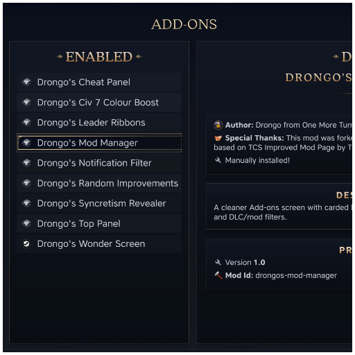 Drongo's Mod Manager