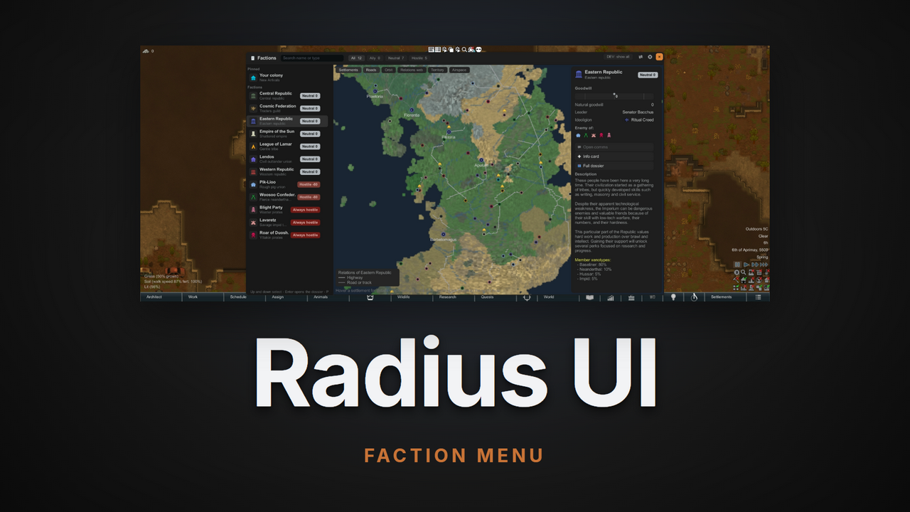 Radius UI - Faction Menu
