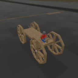 Realistic Full Wooden Car (weak LARGE WHEELS)