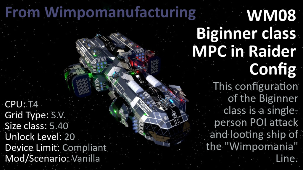 WM08 Biginner class in POI Raider config preview