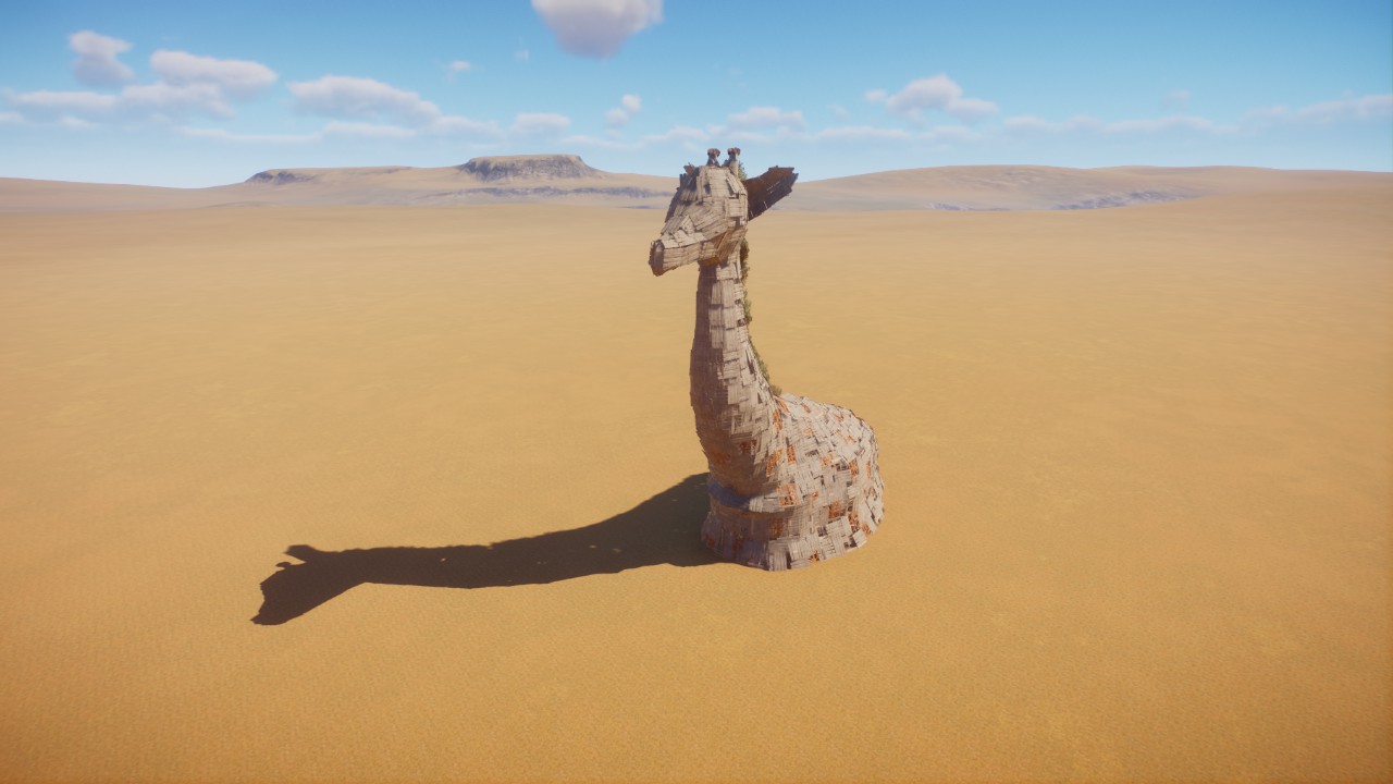 Giraffe shaped shelter for giraf