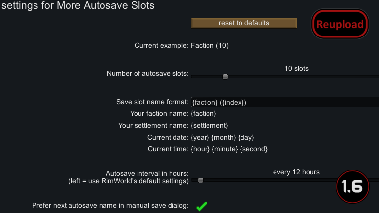 More Autosave Slots (Continued)